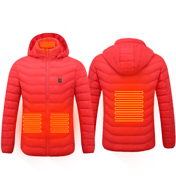 Winter Heated Jacket USB Electric Cotton Coat Zip-up Heater Thermal Clothing Heating Vest For Men