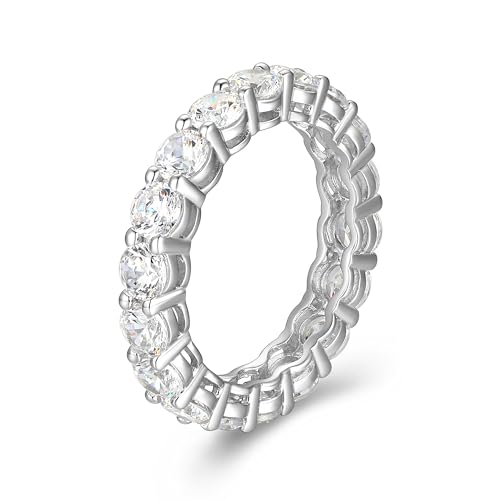 Amazon Essentials Eternity Band Cubic Zirconia Demi Fine Stacking Ring in Sterling Silver