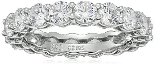 Amazon Essentials Eternity Band Cubic Zirconia Demi Fine Stacking Ring in Sterling Silver