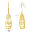 Solid 18K Gold Over 925 Sterling Silver Dangle Earrings, Lightweight Filigree Teardrop Earrings/Silver Earrings, Gold Earrings for Women