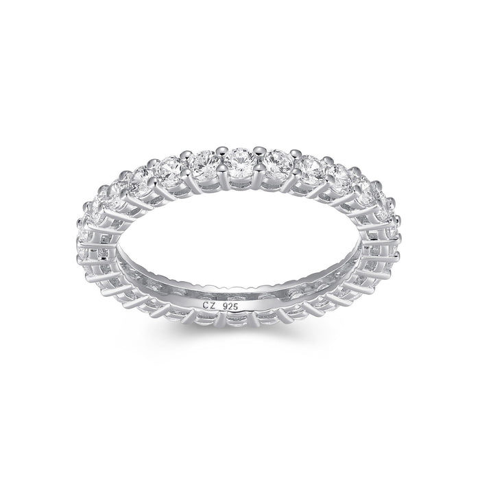 Amazon Essentials Eternity Band Cubic Zirconia Demi Fine Stacking Ring in Sterling Silver