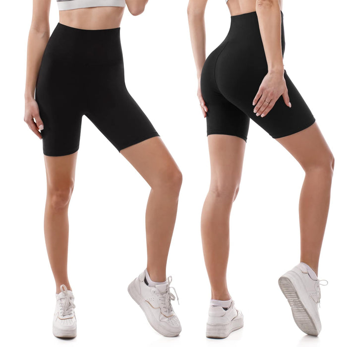 SINOPHANT High Waisted Women Biker Shorts - 6” Buttery Soft Elastic Tummy Control Shorts for Gym, Yoga, Workout