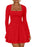 Kaximil Women's Square Neck Ruffle Hem Mini Dress Ruched Waist Long Sleeve Corset Short Party Dresses