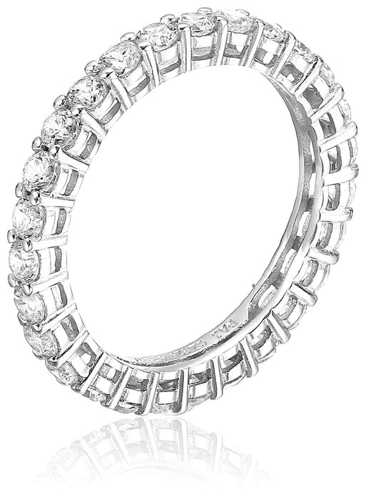 Amazon Essentials Eternity Band Cubic Zirconia Demi Fine Stacking Ring in Sterling Silver