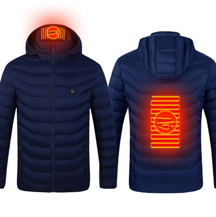 Winter Heated Jacket USB Electric Cotton Coat Zip-up Heater Thermal Clothing Heating Vest For Men