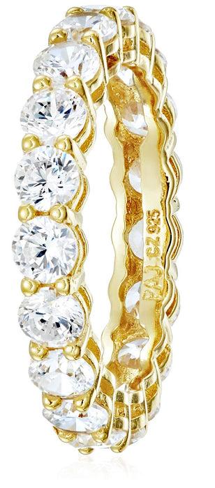 Amazon Essentials Eternity Band Cubic Zirconia Demi Fine Stacking Ring in Sterling Silver