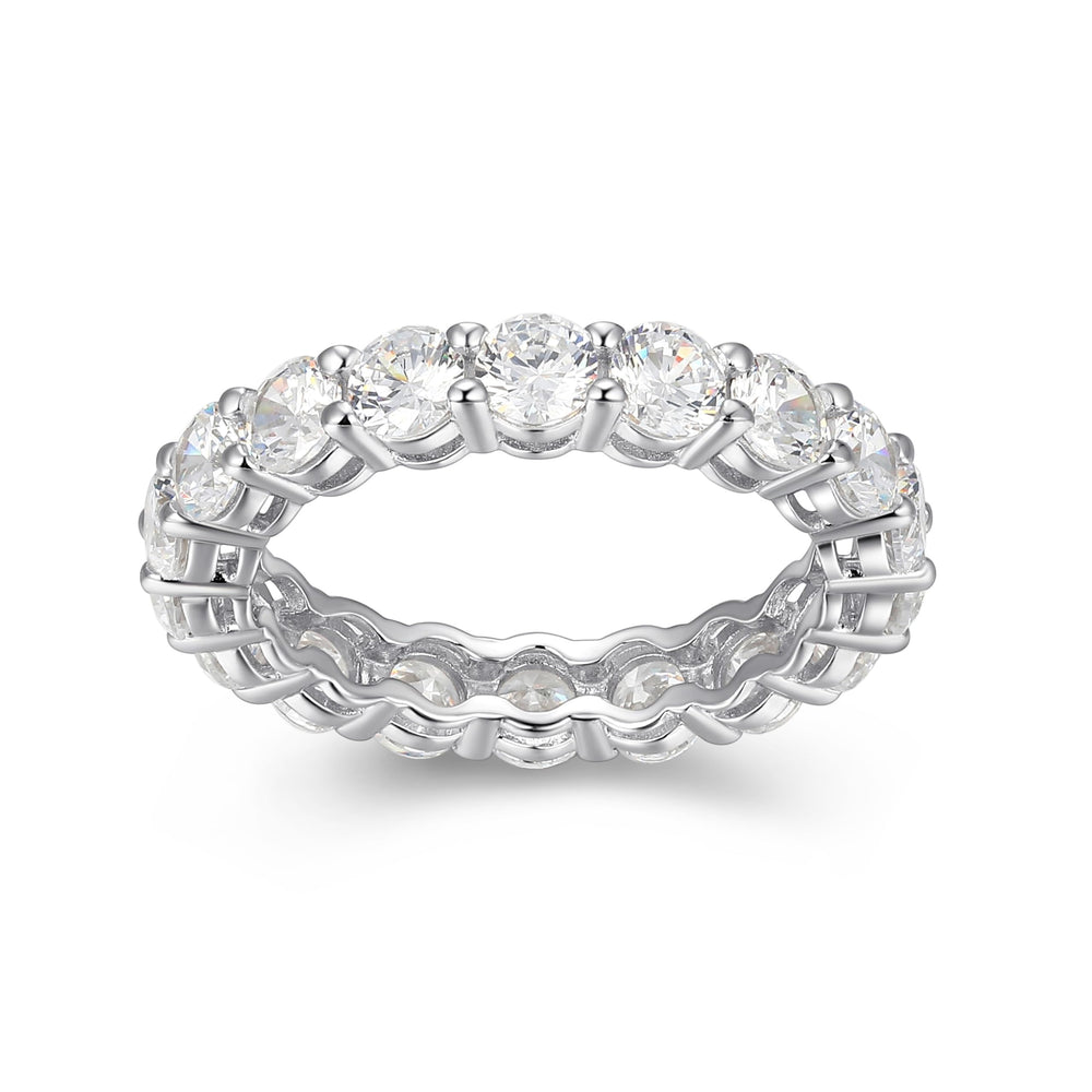 Amazon Essentials Eternity Band Cubic Zirconia Demi Fine Stacking Ring in Sterling Silver