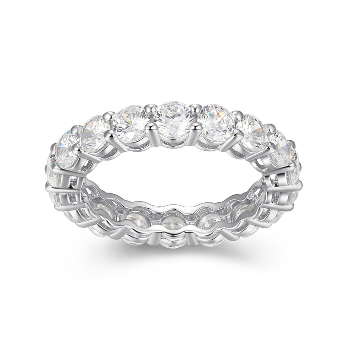 Amazon Essentials Eternity Band Cubic Zirconia Demi Fine Stacking Ring in Sterling Silver