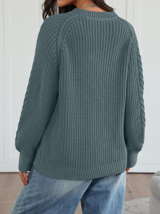 Trendy Queen Women's Oversized Cable Knit Crewneck Fall Pullover Sweaters